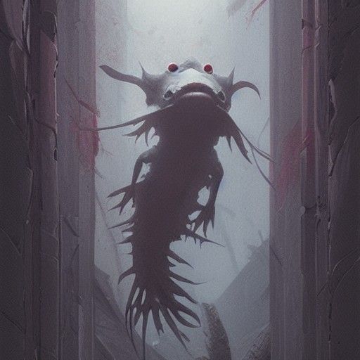 Sinister Axolotl Cult in Dark Fantasy Style
