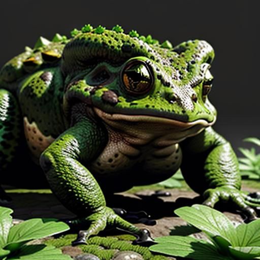 Floral Toad: A Detailed Matte Painting