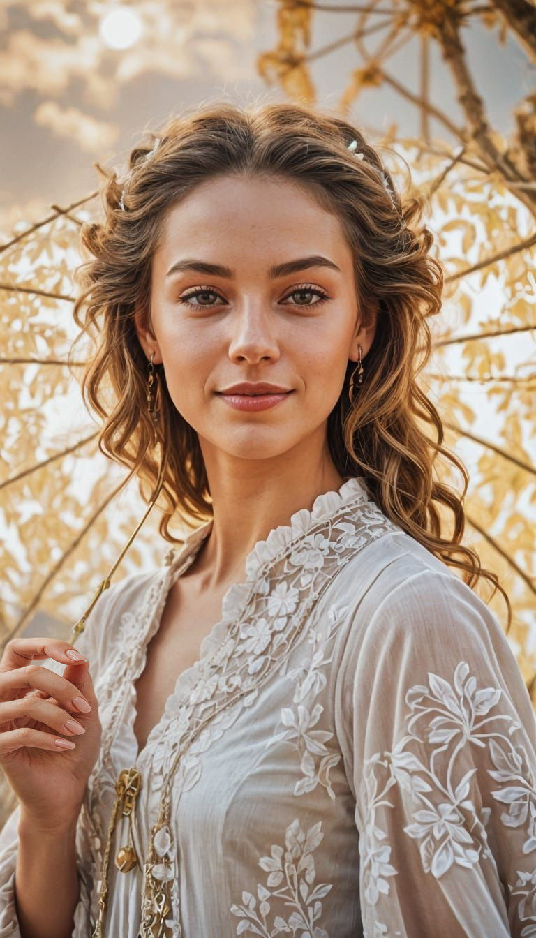 Woman in the Rococo style