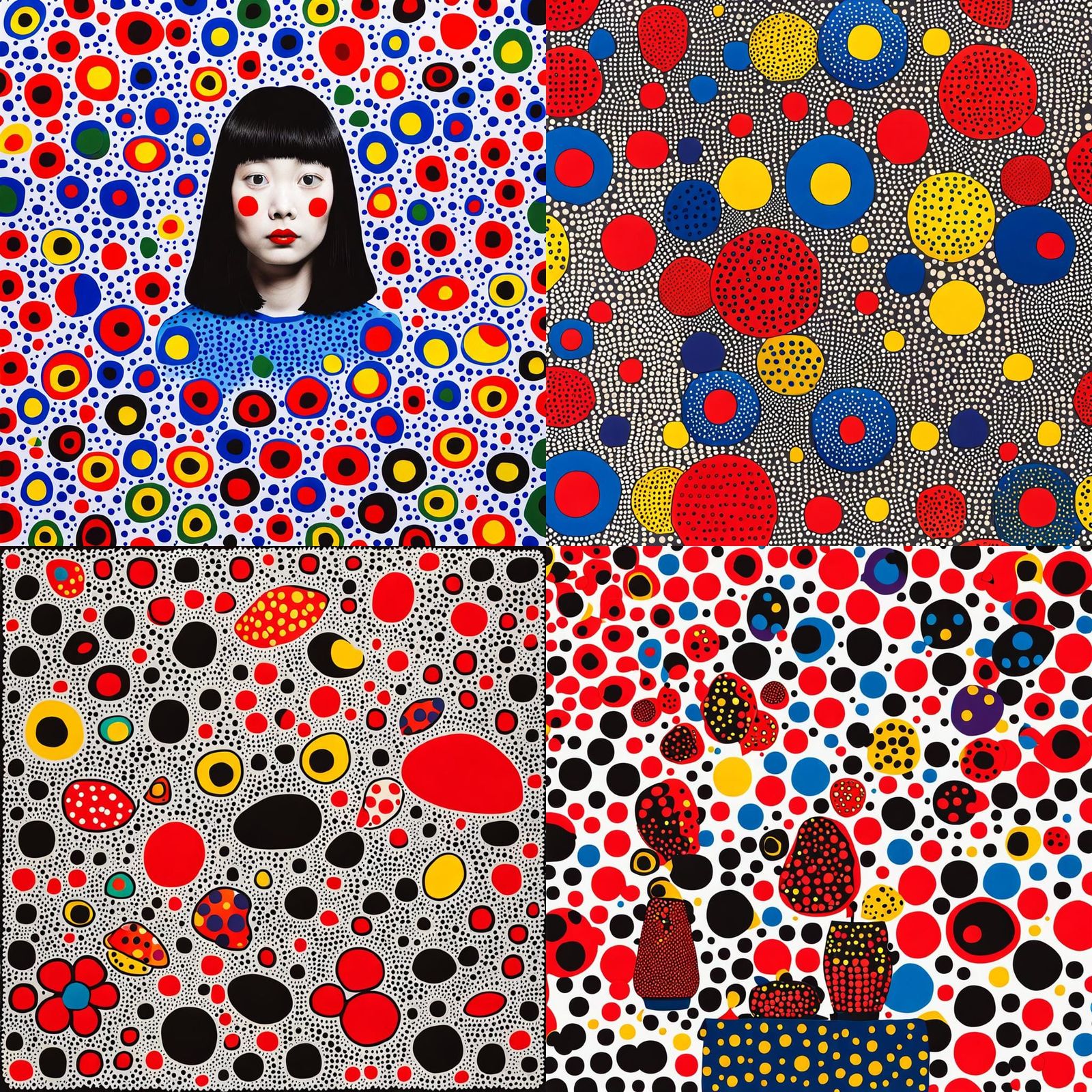 in the style of Yayoi Kusama