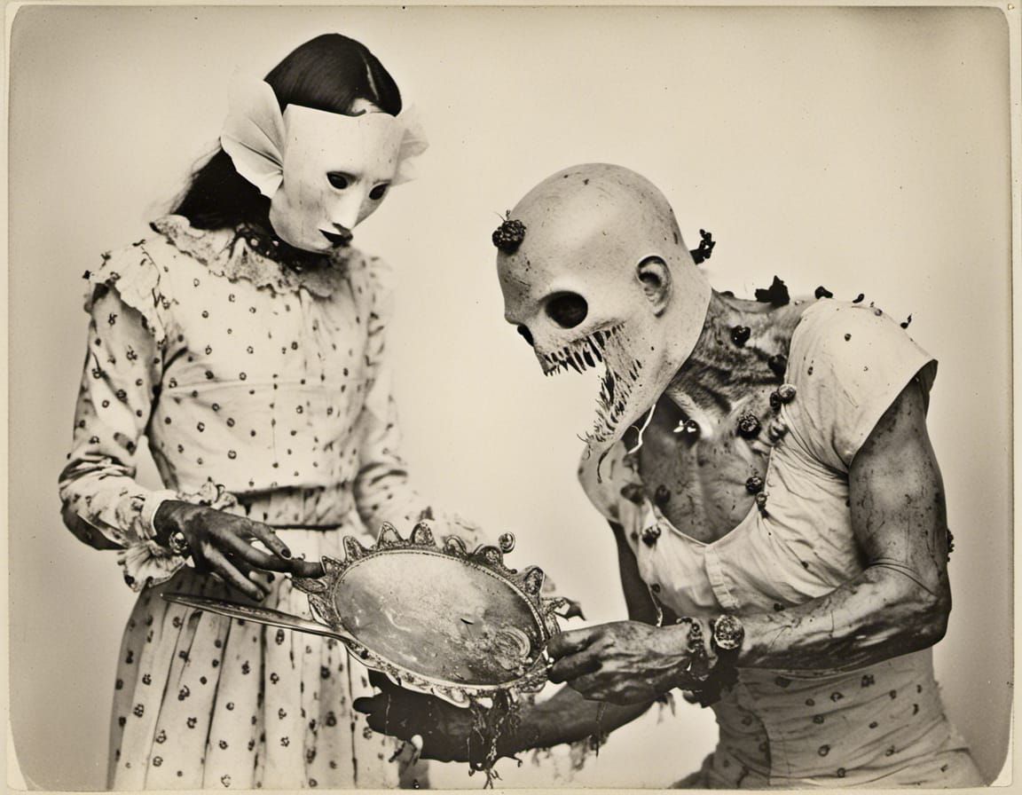 tight v-neck and a silver platter