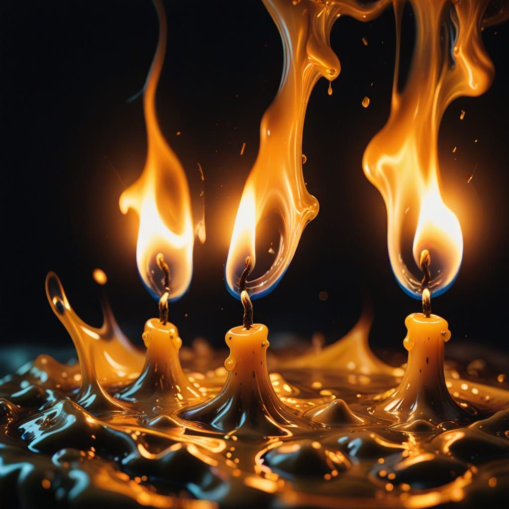 Surreal Soul Burning in Candlelight: Oil Painting