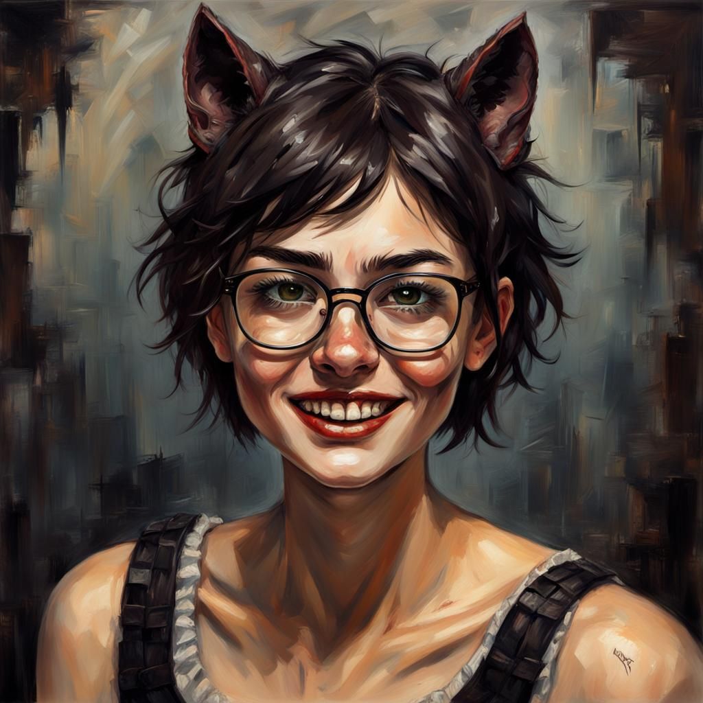 Gothic Impressionist Portrait of a Teenage Girl