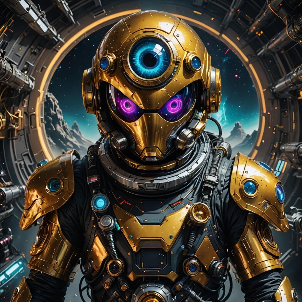 Spaceman with an eyeball as head, 8k resolution concept art ...