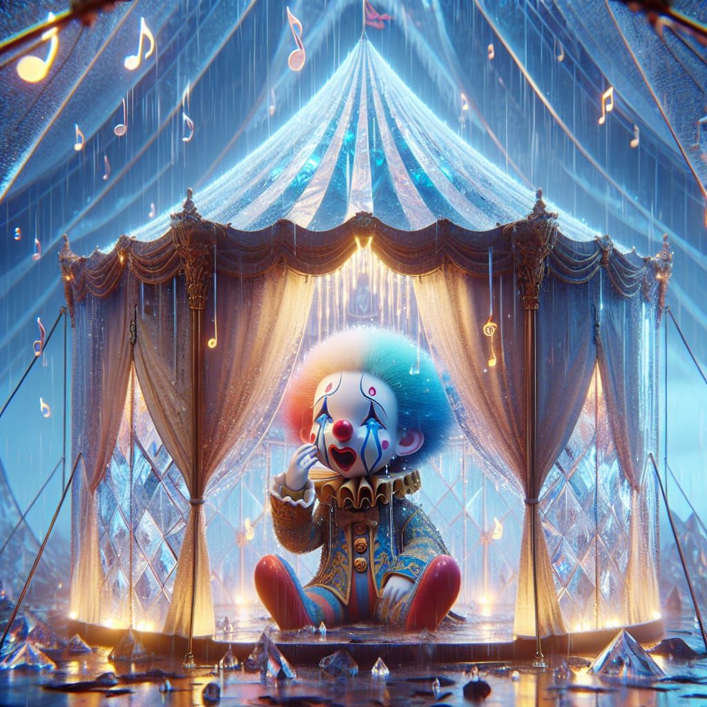 Musical Clown in Crystalline Circus Tent