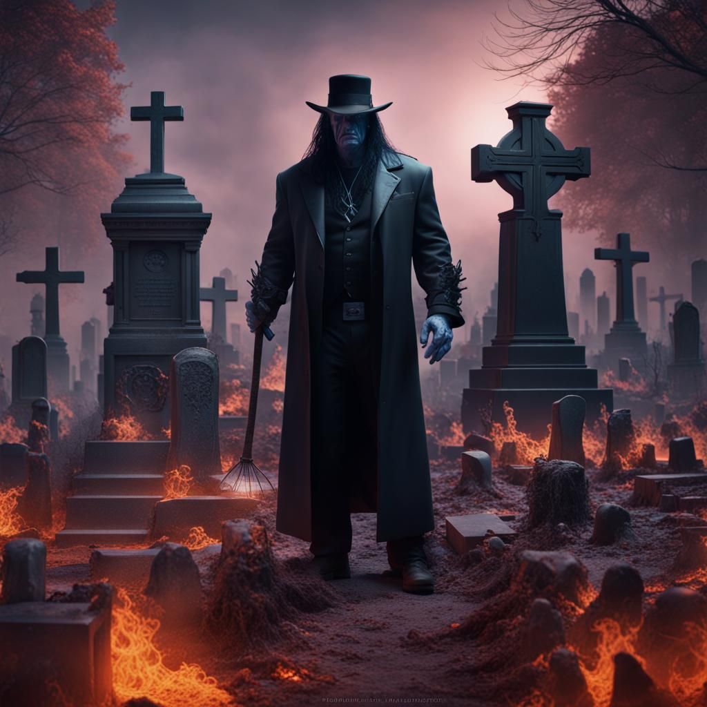 The Undertaker as Gravedigger in Hell