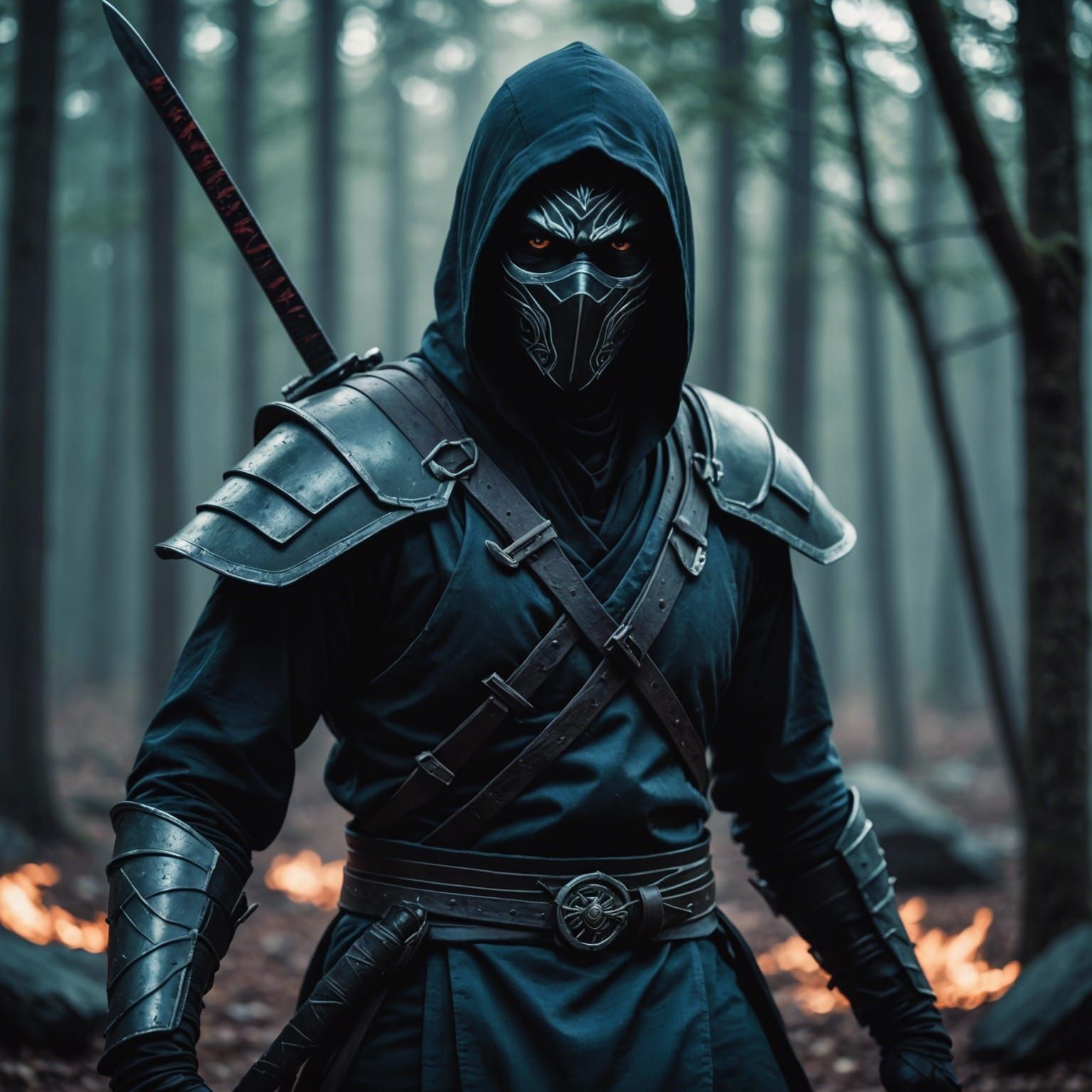 Cinematic Drow Assassin Half-Fiend Ninja