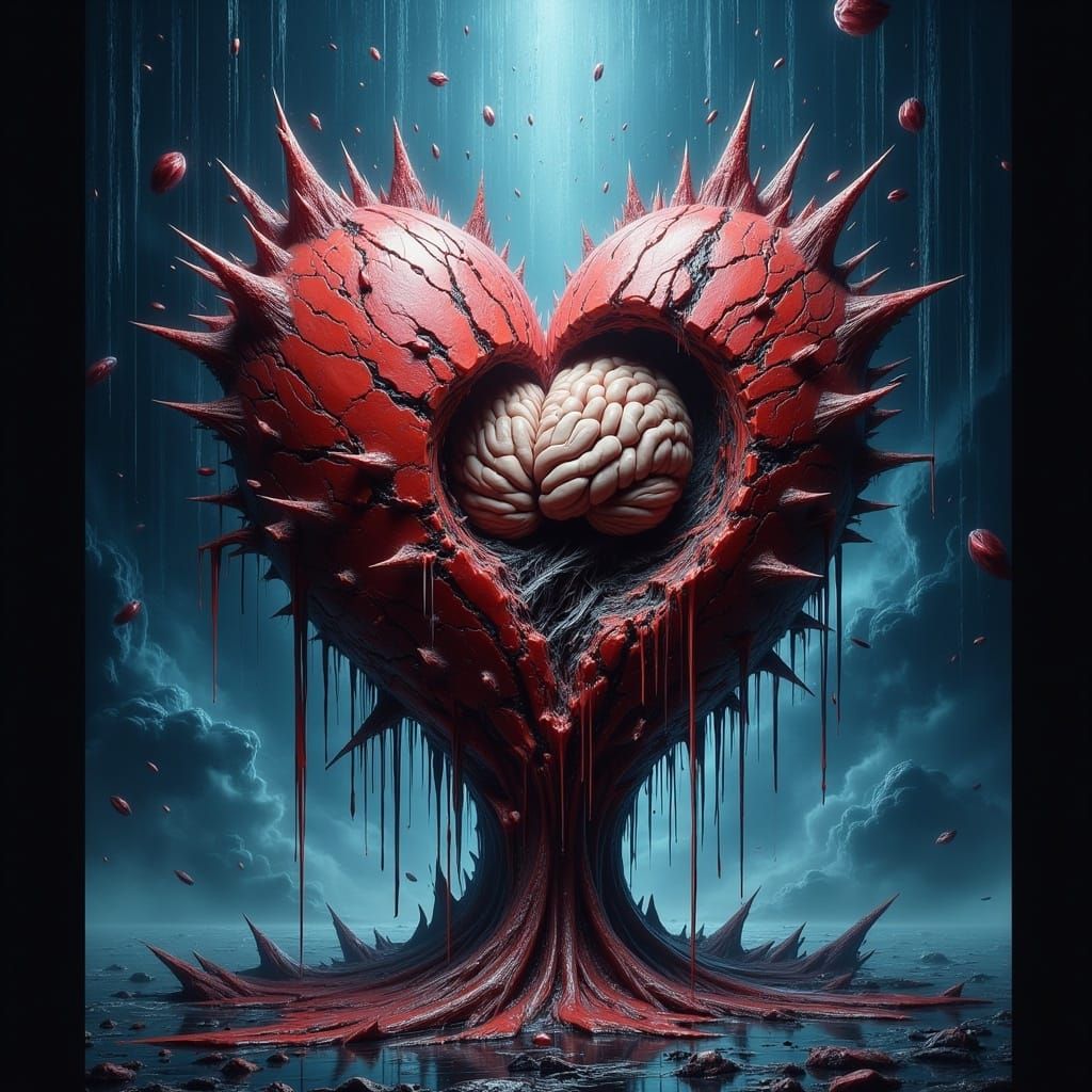 Cosmic Heart of Madness in H.R. Giger and Salvador Dali Styl...