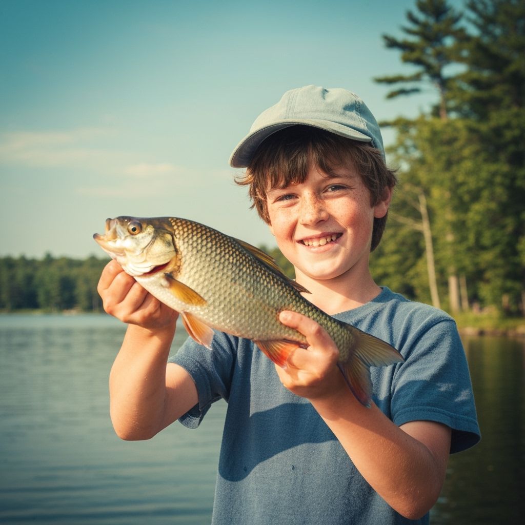 Boy's Fishing Trip: A Vintage Summer Photograph