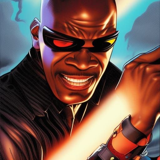 Nick Fury Portrait in Comic Book Style