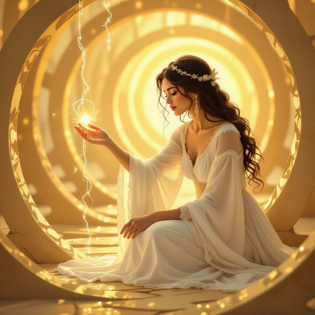 Mystical Labyrinth: Woman Reaching for Forgiveness