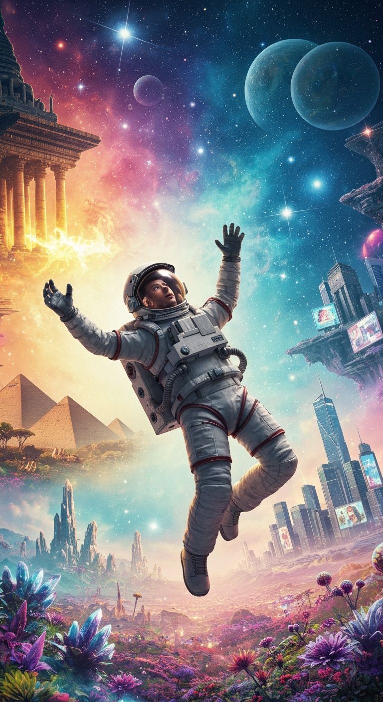 Astronaut Falls Through Time, Space, and Visions