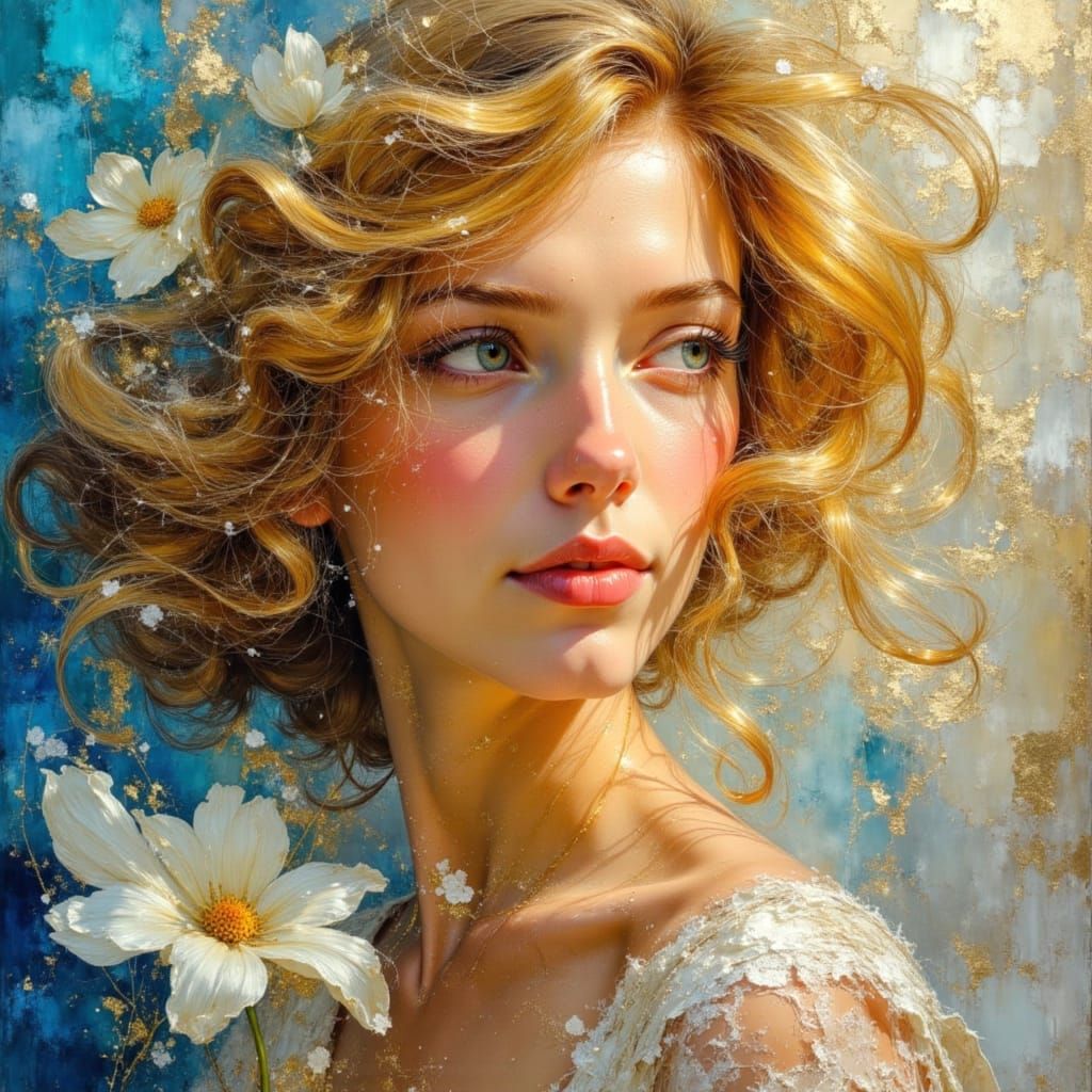 Hyperdetailed Oil Painting of Blonde Ballerina