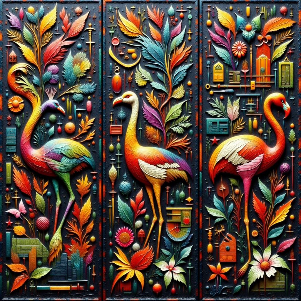 Distressed Geometric Wall in Keith Haring Style