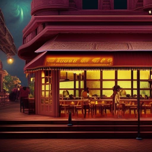 Epic Restaurant on Jupiter: Digital Matte Painting