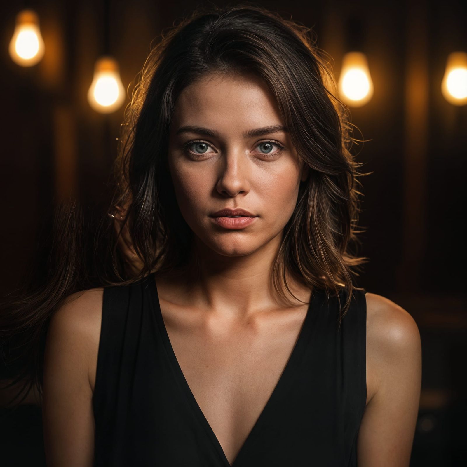 Surreal Portrait of Gratitude in a Sacred Space