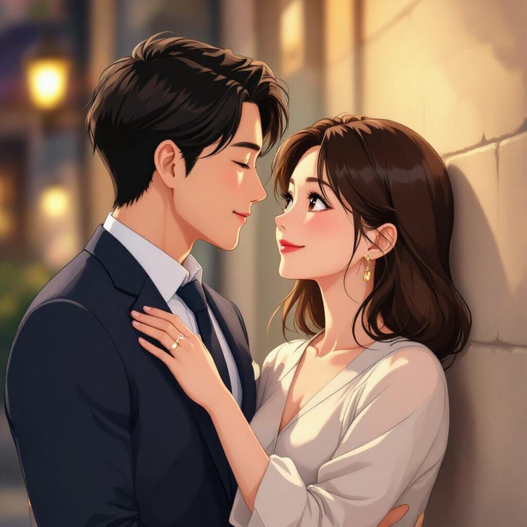 Romantic Anime Kiss Inspired by Miyazaki