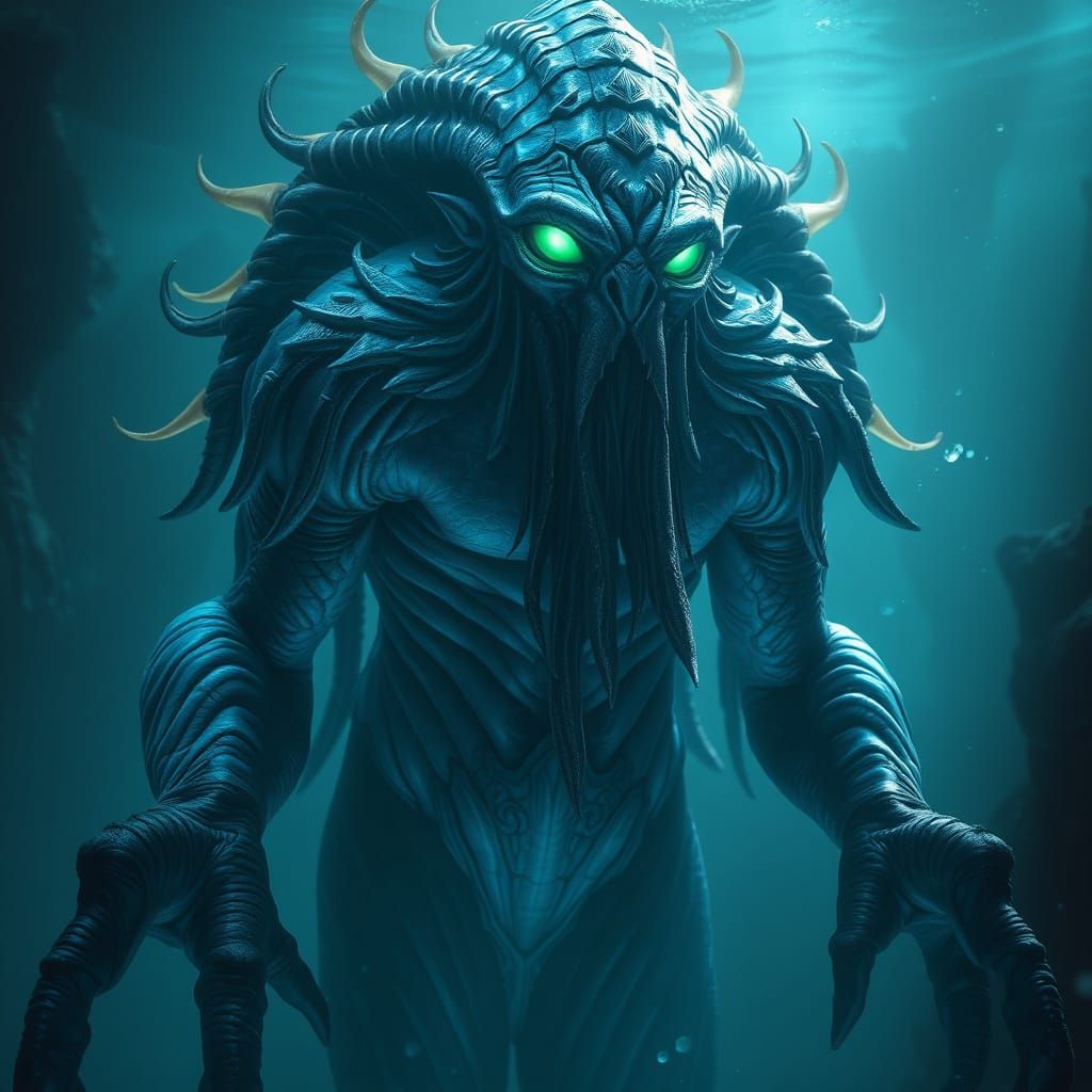 Ethereal Selkath Prophet Amidst Aquatic Mysticism