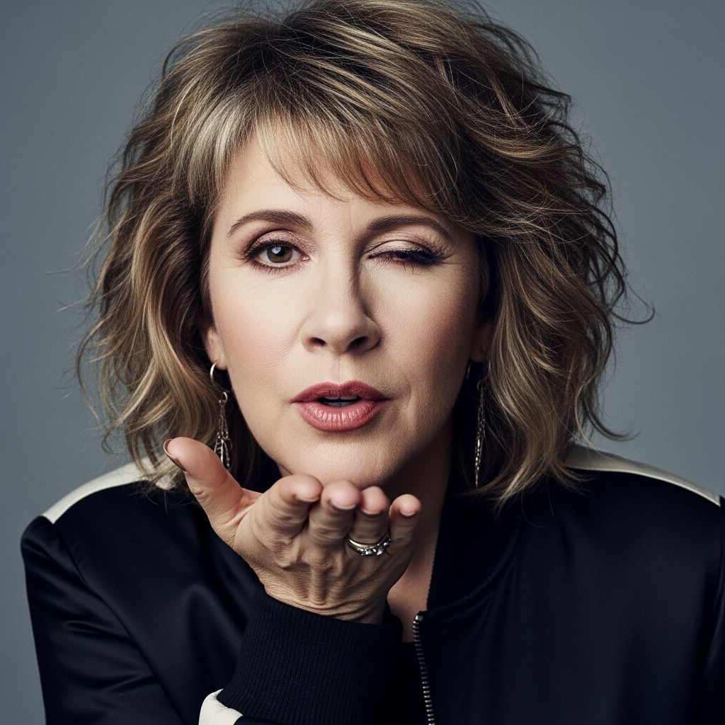 Stevie Nicks Blowing a Kiss in Cinematic Lighting