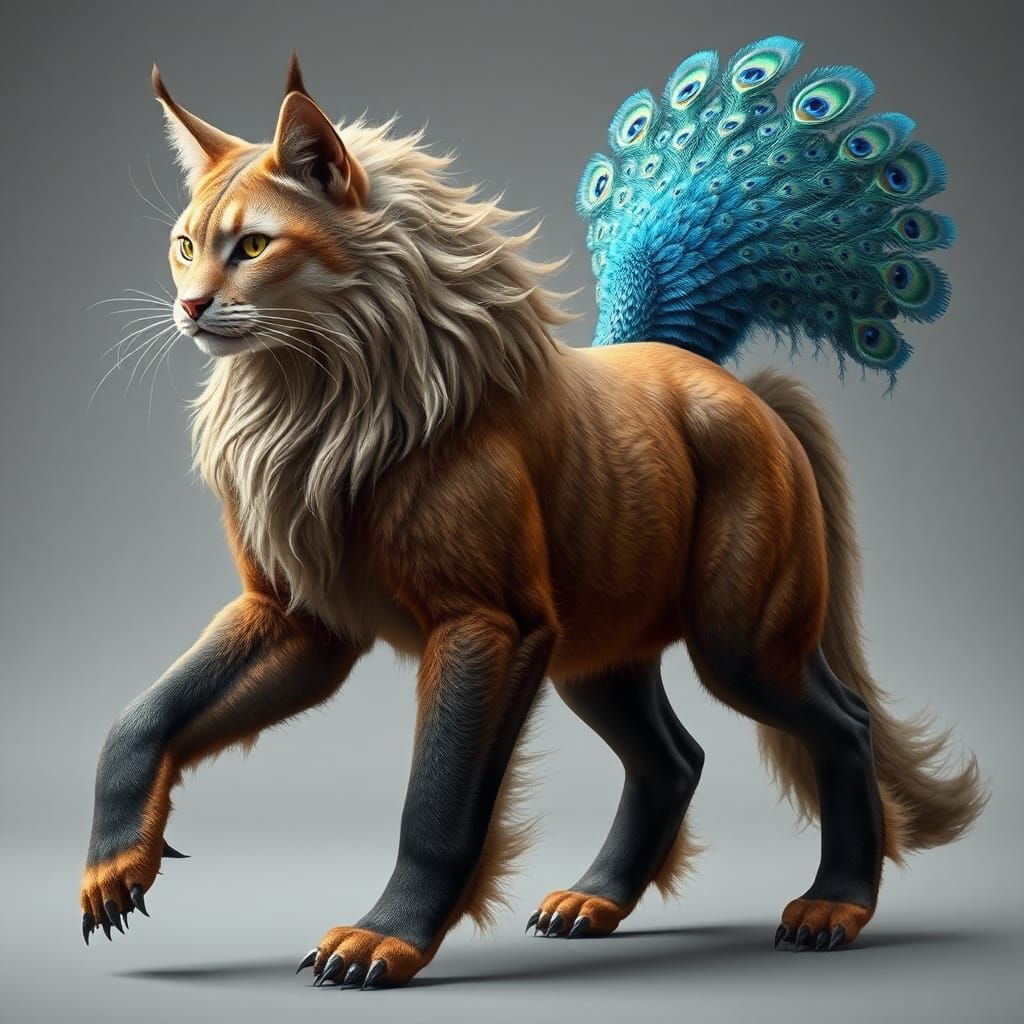 Frankensteins Chimera (Cat, Bear, Horse, Deer, Peacock)