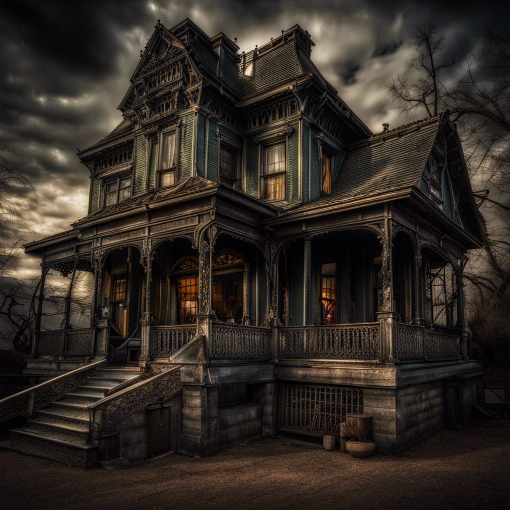 Hyperrealistic Haunted Bordello with Intricate Details