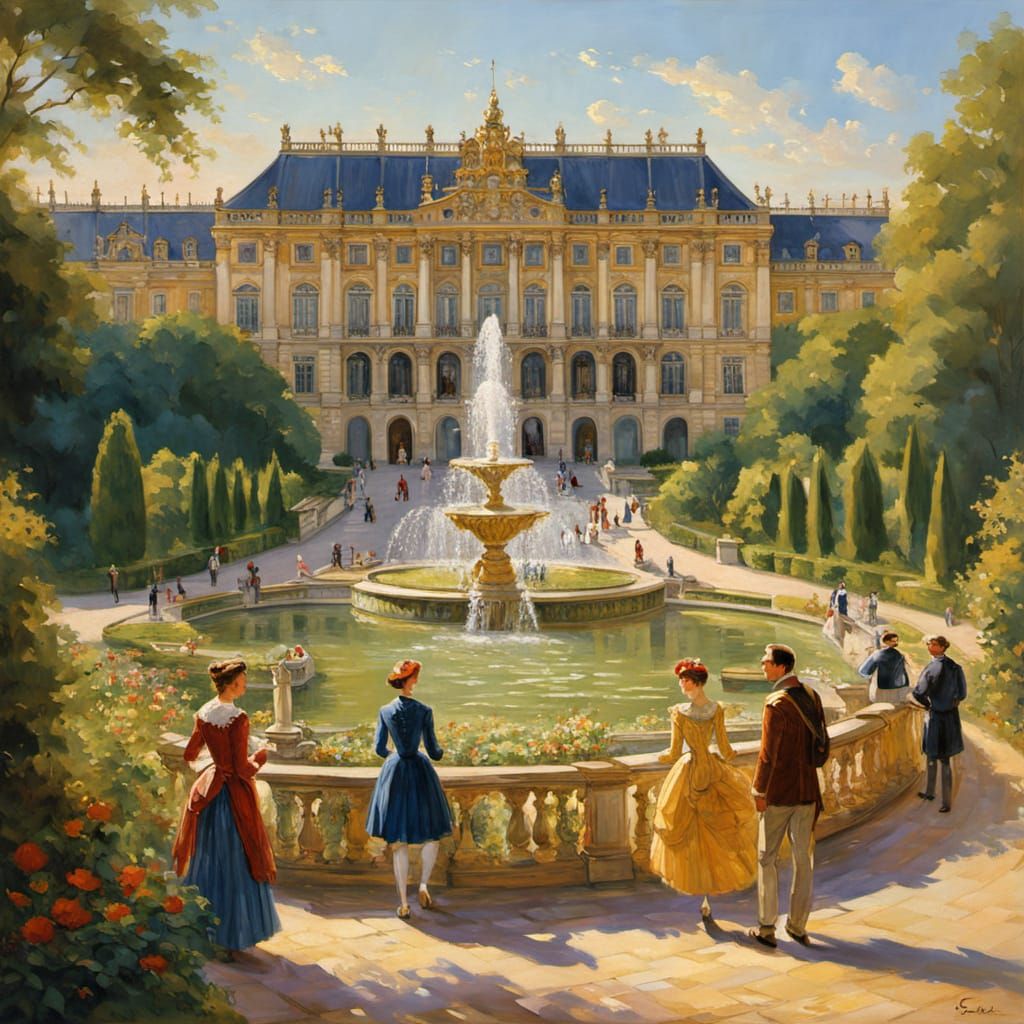 Impressionist Masterpiece: Schönbrunn Palace in Warm Light