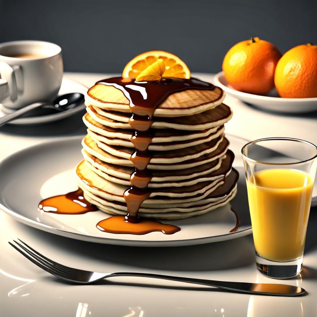 Pancakes with Syrup: 3D Animated Breakfast