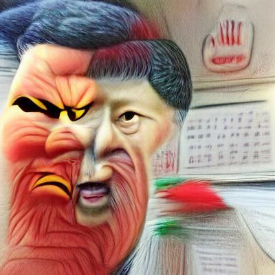 Stern Portrait of Xi Jinping in Black and White