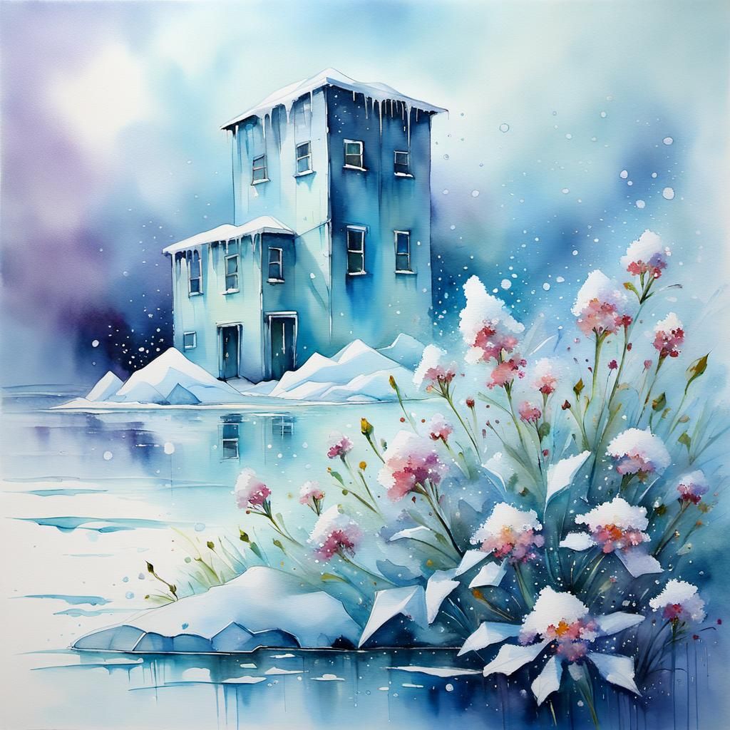 Atmospheric Winter Blooms in Jean Haines Style