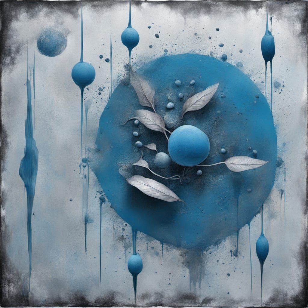 Abstract Surrealism Painting with Cyberpunk Elements