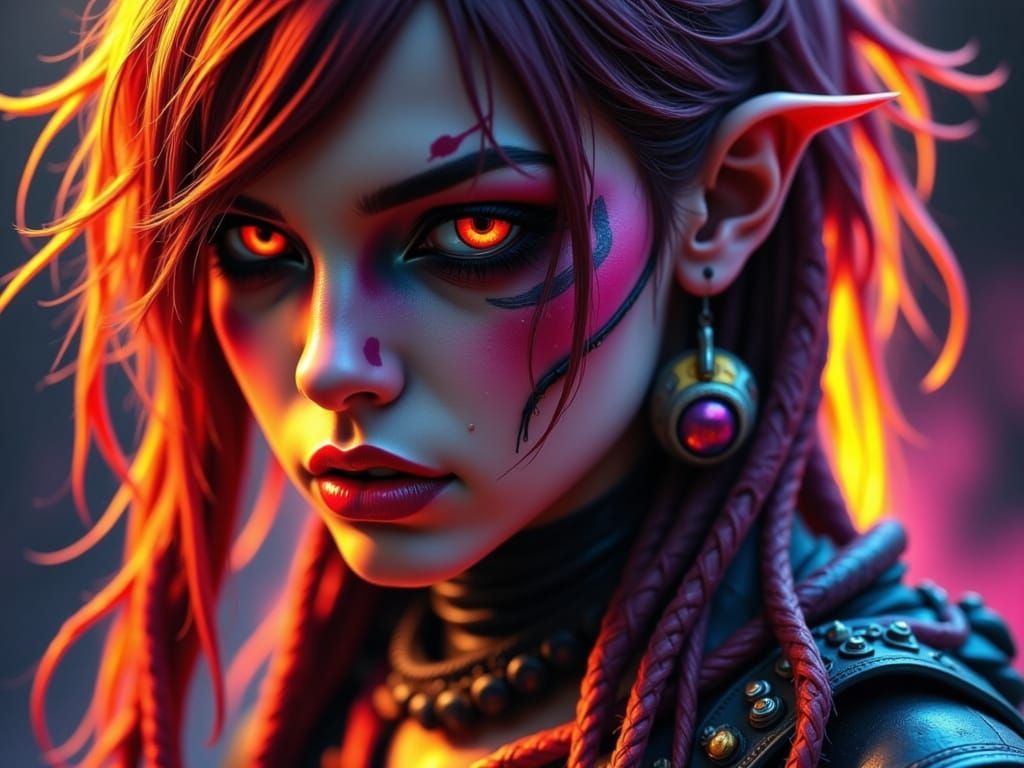 Cyberpunk Portrait in Dark Art Hyperrealism