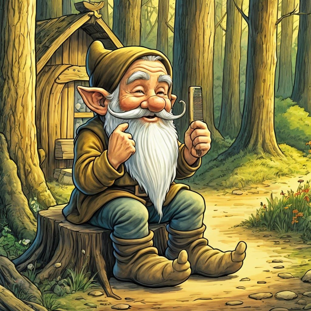 A happy dwarf extolling the virtues of keeping tidy facial hair