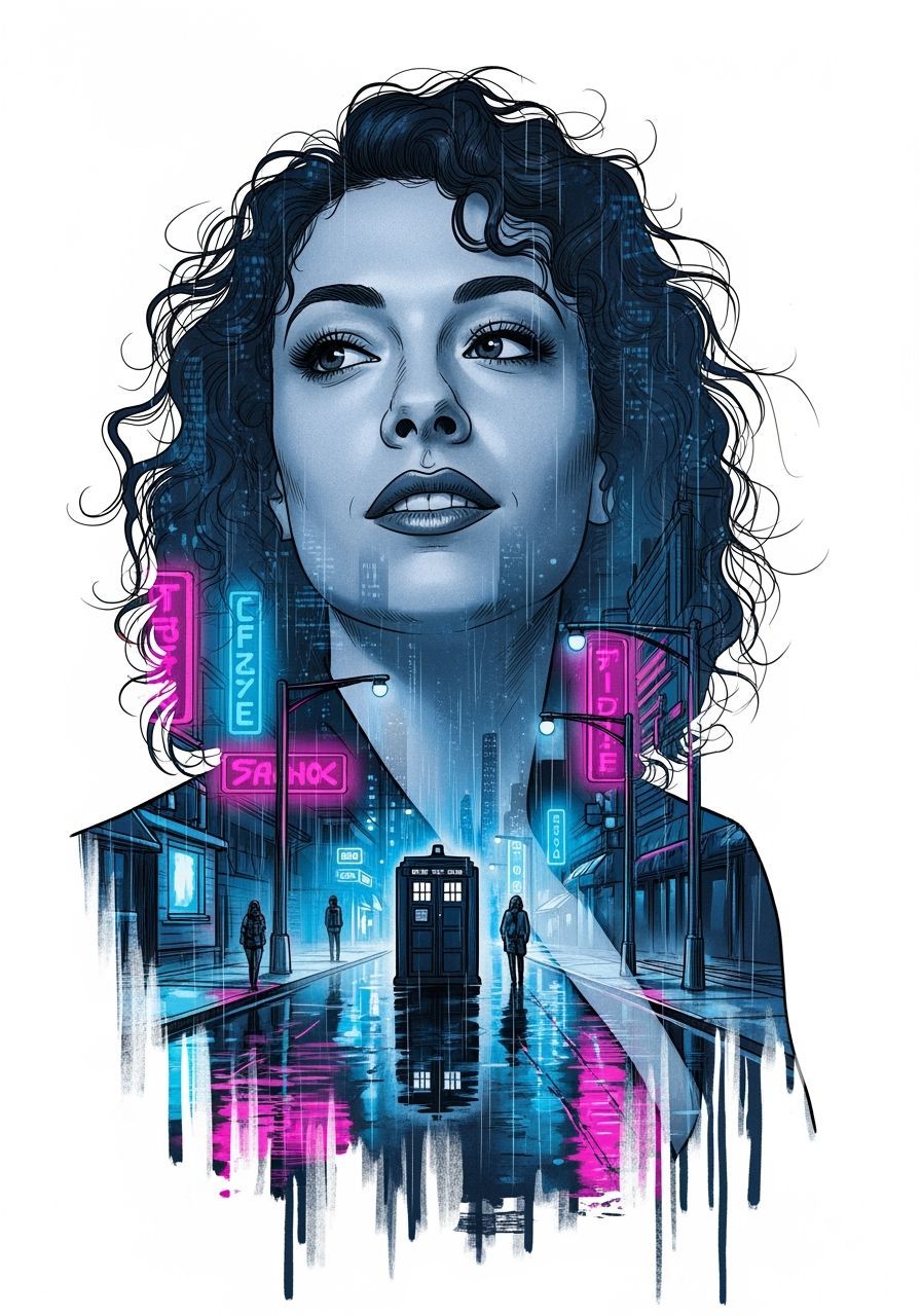 River Song Double Exposure Portrait in Gritty Graphic Novel ...