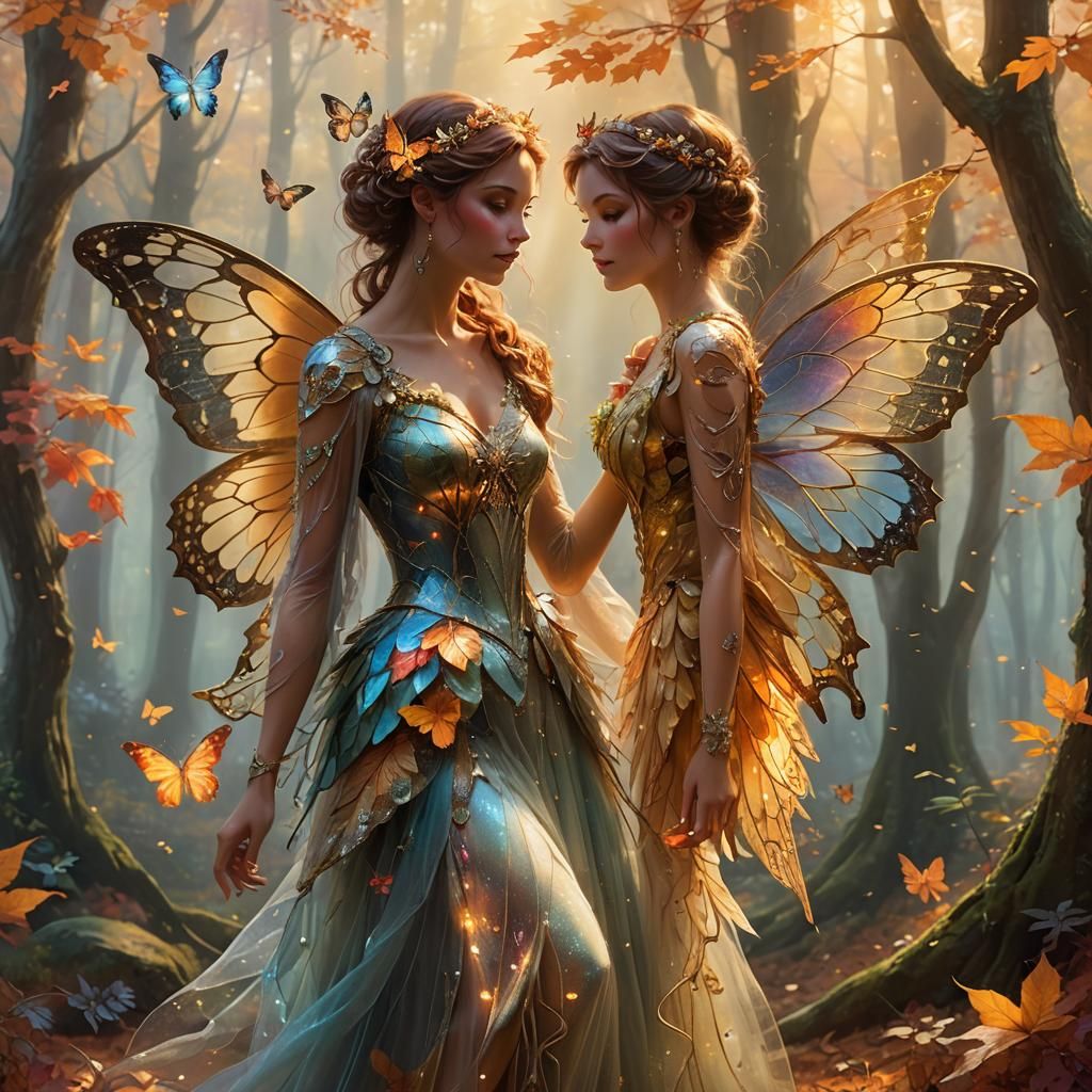 Ethereal Fall Fae in Misty Forest