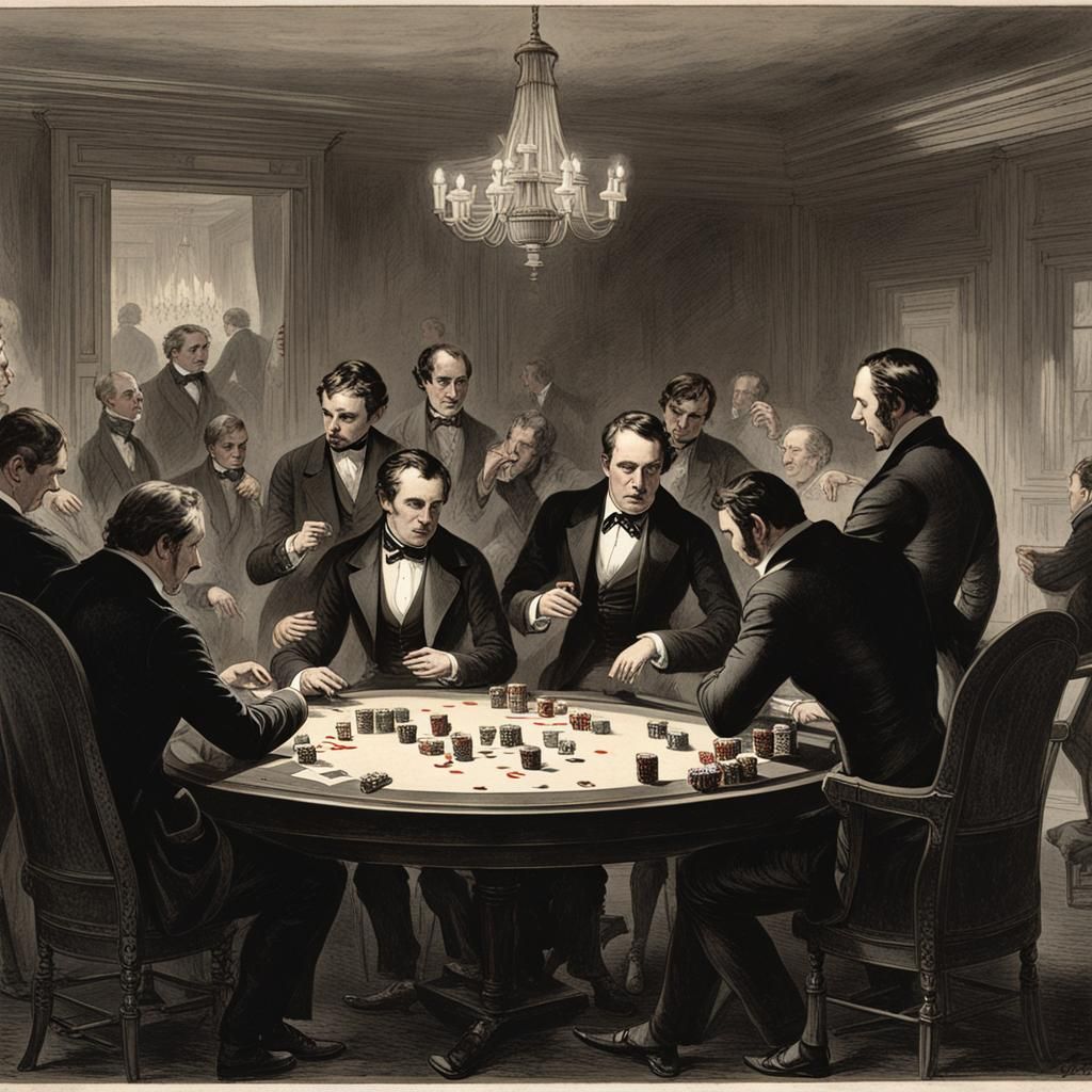 Poker Night at Avengers Mansion: 19th Century Lithograph