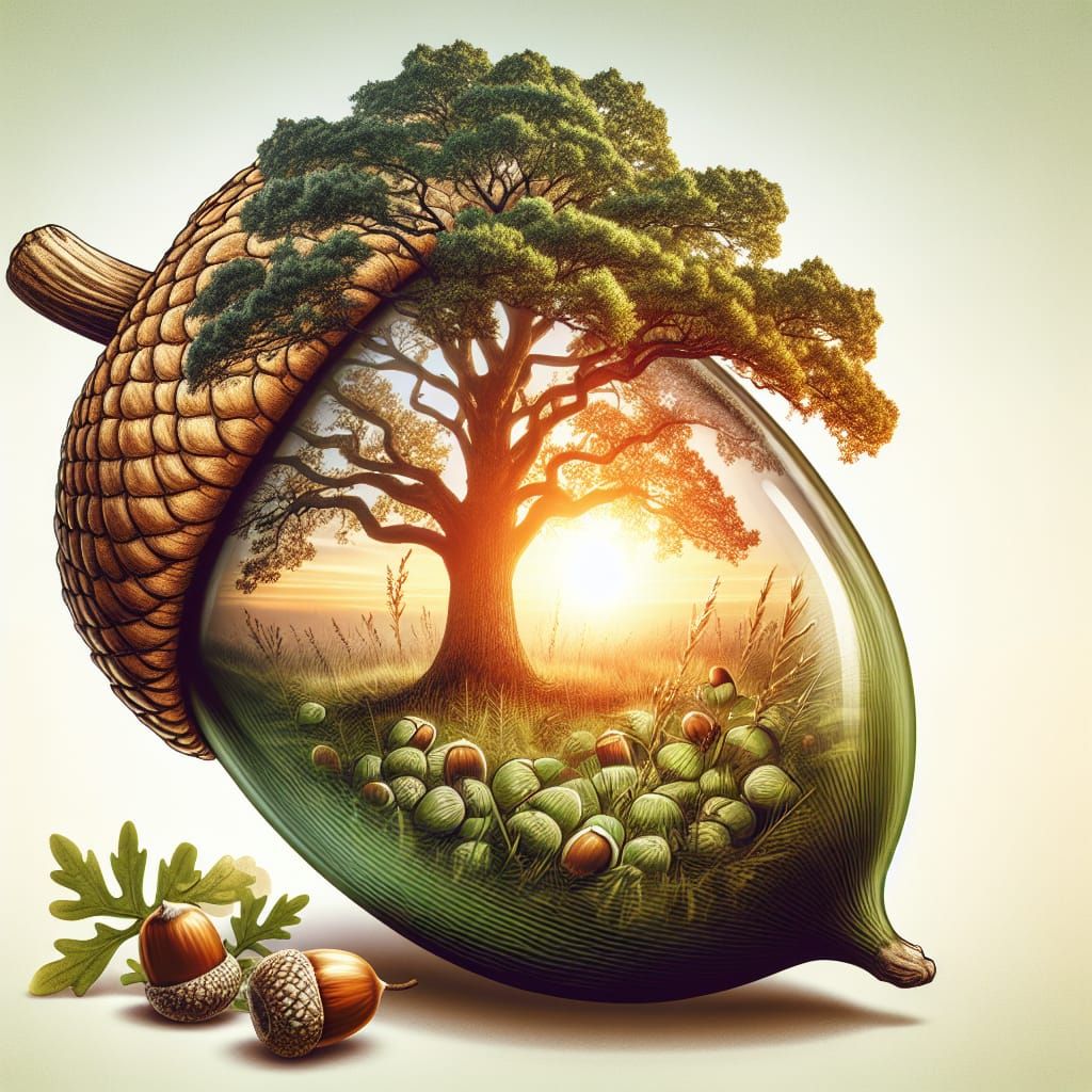 Majestic Oak Tree Rises from Acorn in Stunning Cell Shaded S...