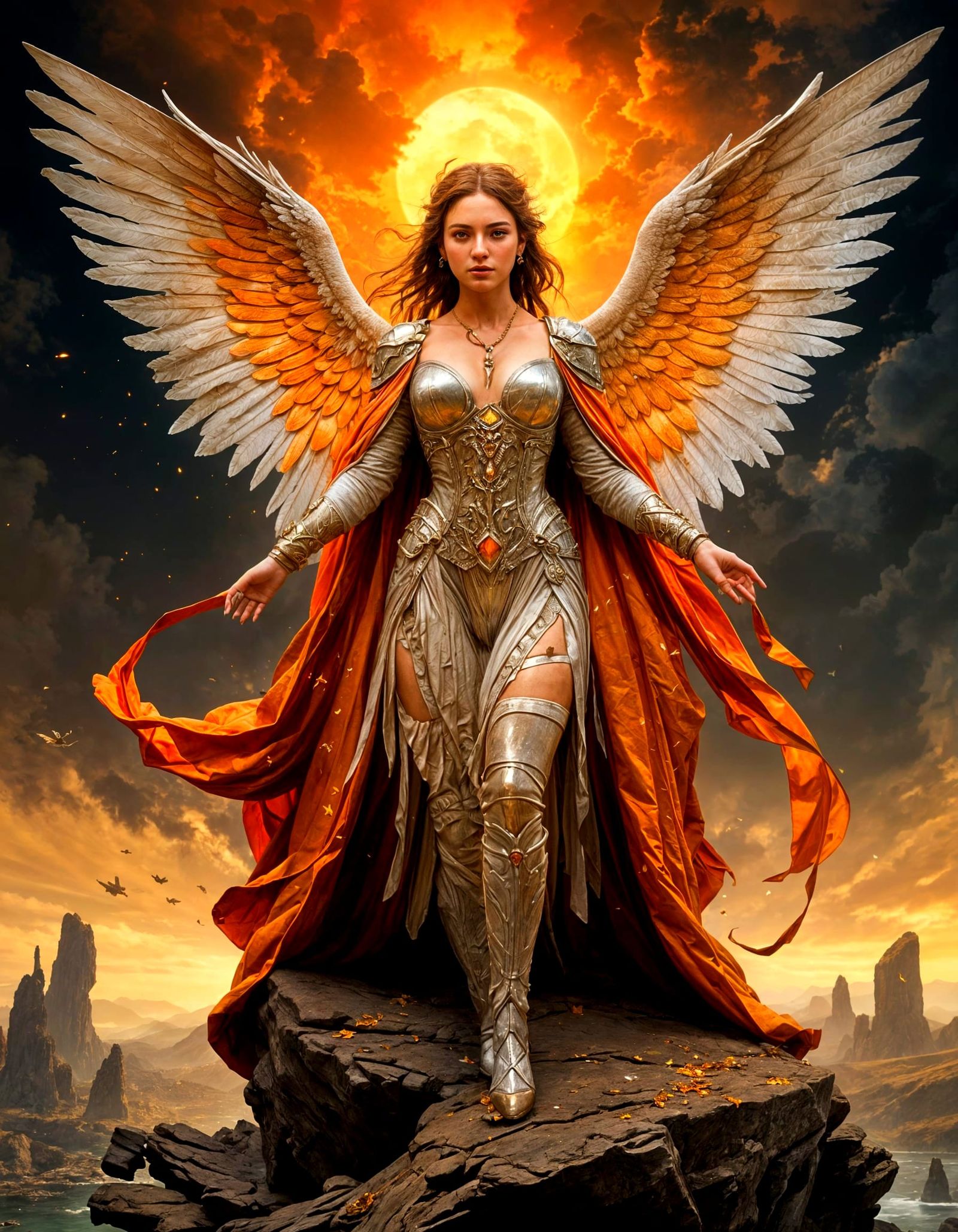 Guardian with Iridescent Wings: Old Masters Style