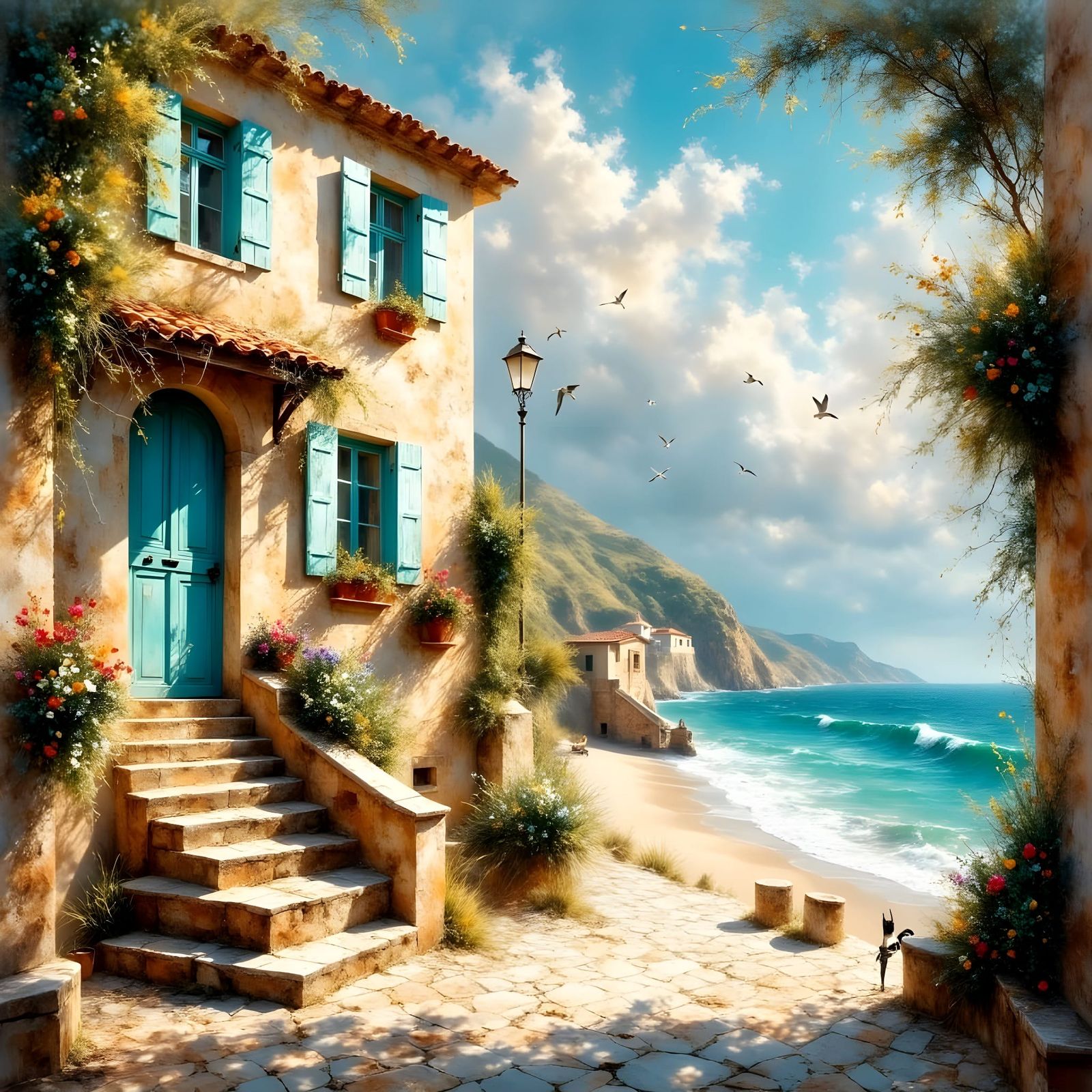 Ethereal Mediterranean Cottage by the Sea