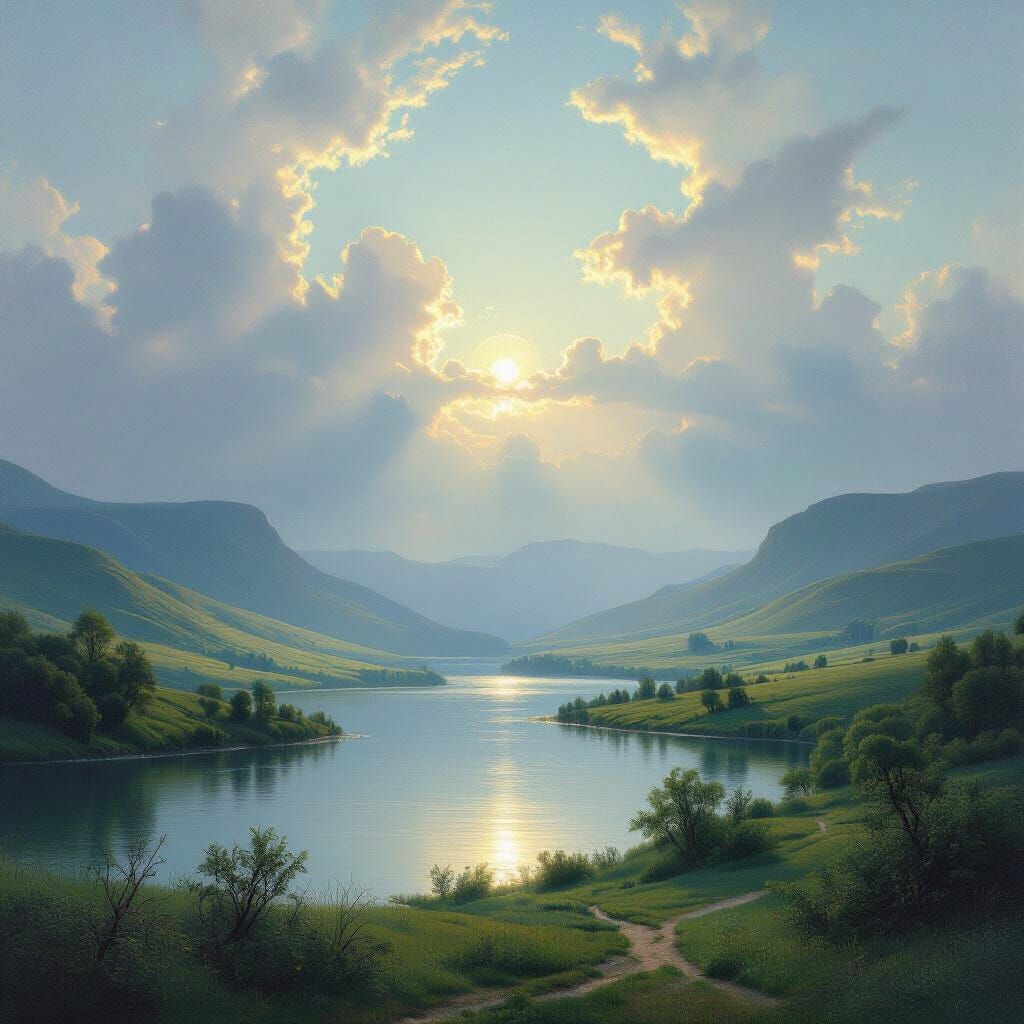Serene Luminist Landscape With Ethereal Light