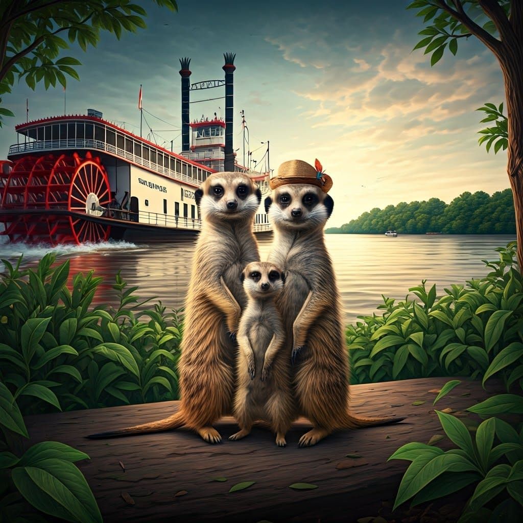 Mississippi Meerkats: A Whimsical Matte Painting