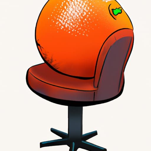 Orange Fruit Chair in Comic Book Style