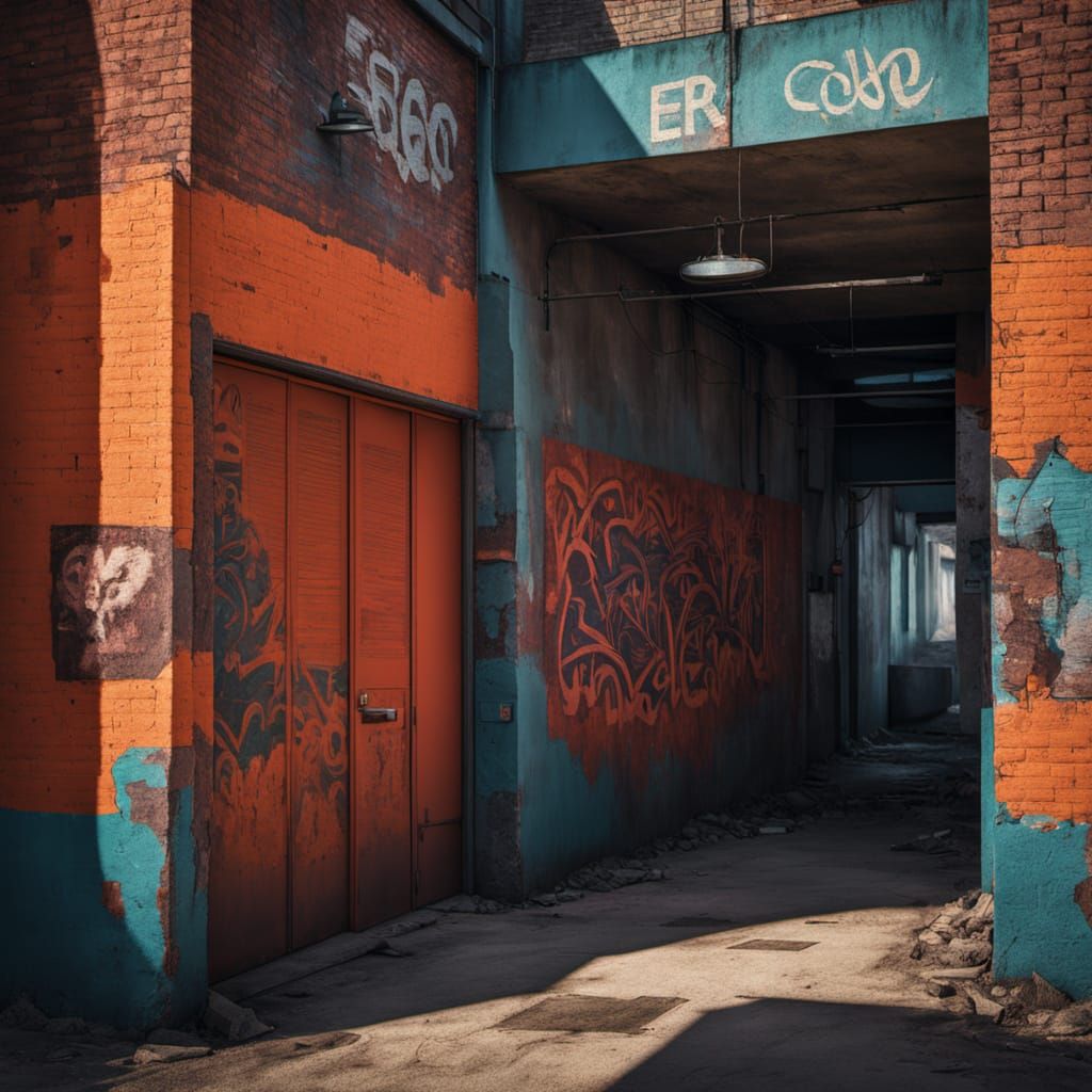 Retro Futurist Alleyway Scene