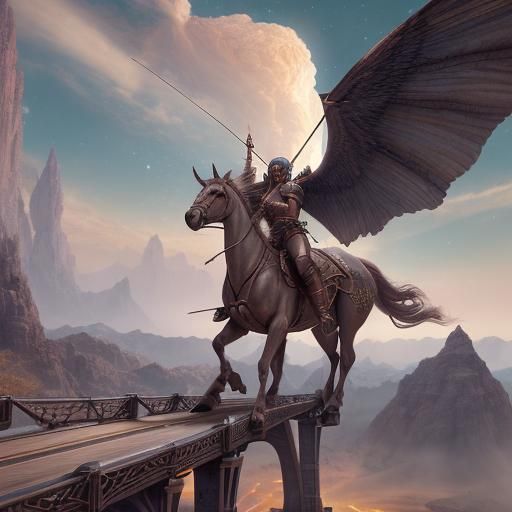 Sagittarius Rides the Bridge: Fantasy Concept Art
