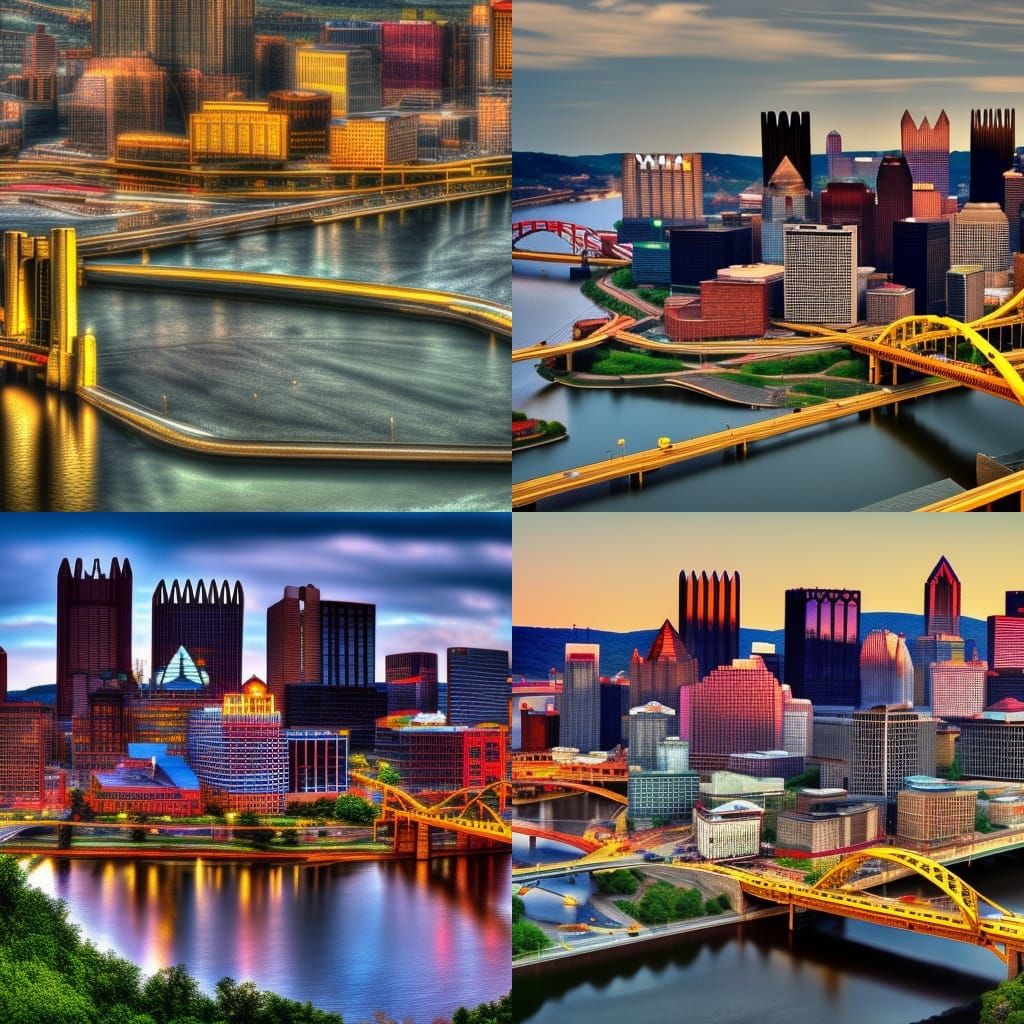 Pittsburgh Skyline in Hyperrealistic Detail