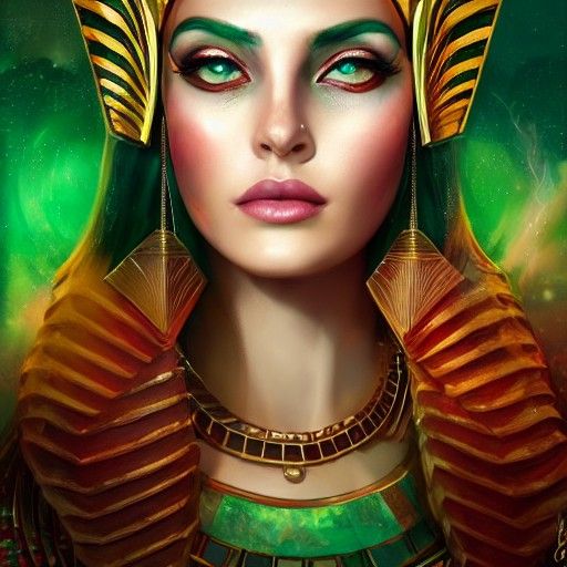 Egyptian Queen in Aether, Detailed Matte Painting