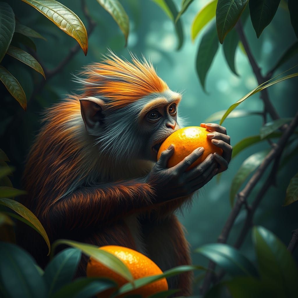 Vibrant Monkey in Exotic Paradise