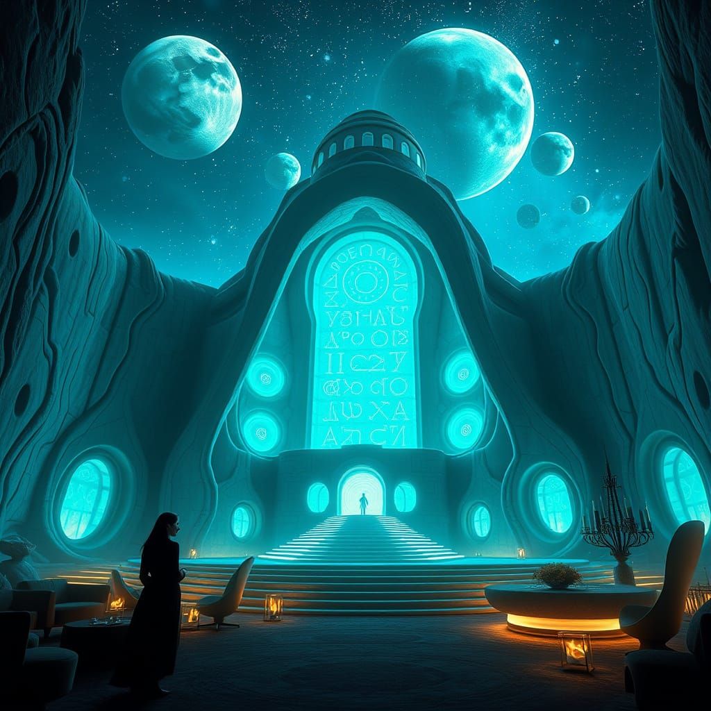 Surreal Bioluminescent Hotel Blurs Reality on Alien Planet