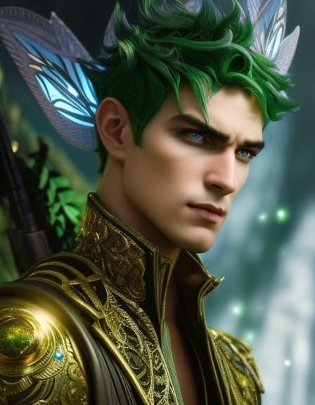 Handsome Fairy Prince Portrait in Ethereal Fairycore Style