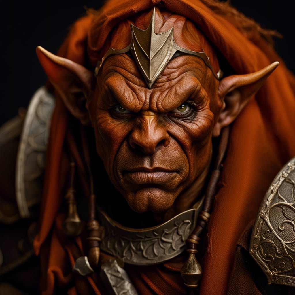 Hobgoblin Paladin Portrait in Studio Lighting Style