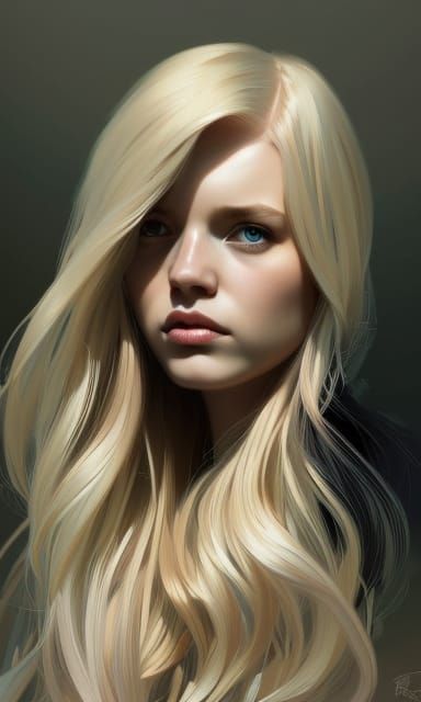 Blonde Girl Portrait with Dynamic Lighting